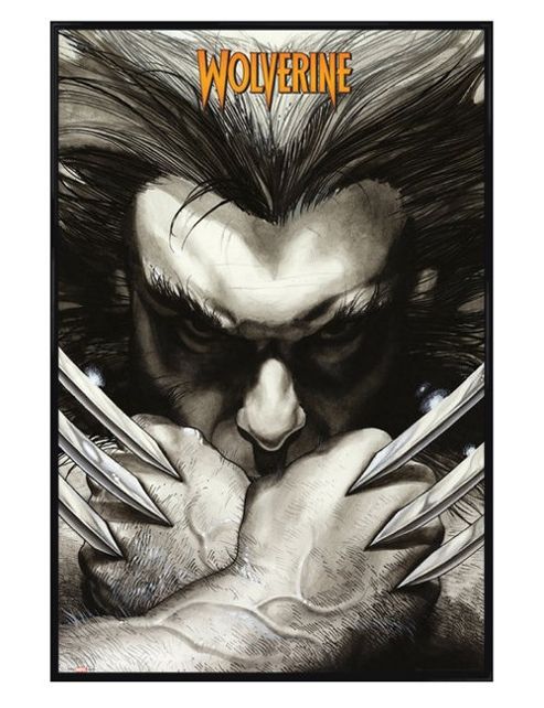 Image of Gloss Black Framed Marvel Extreme X-men Wolverine Claws Poster