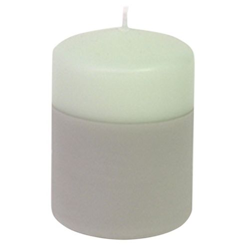 Image of Tesco Grey And Mint Pillar Candle, Small