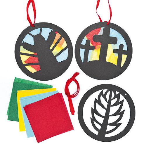 Image of Holy Week Stained Glass Decorations (pack Of 6)