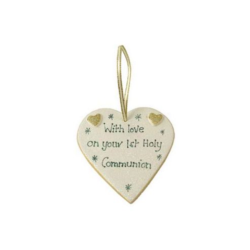 Image of Holy Communion Sparkle Heart - Gold Keepsake