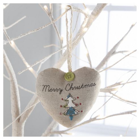 Image of Gisela Graham Scented Fabric Tree Design Heart Hanging Decoration
