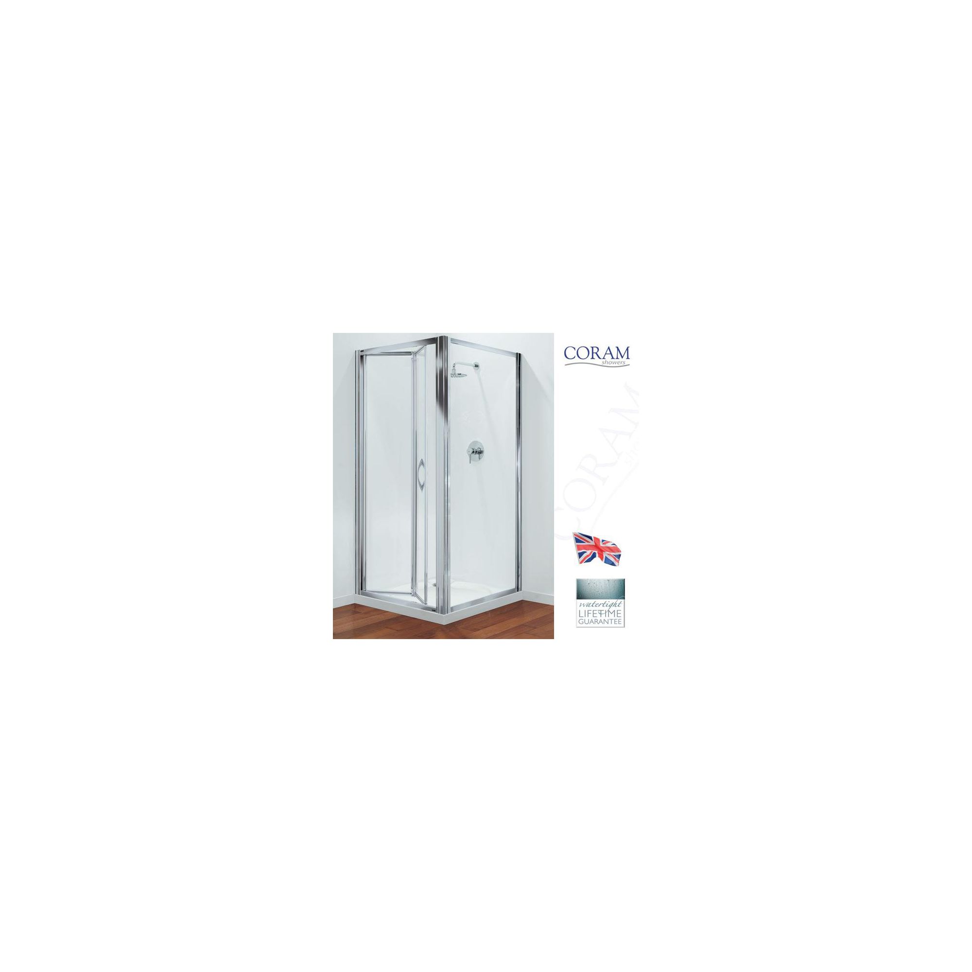 Coram Premier Bi-Fold Door Shower Enclosure, 1000mm x 800mm, Low Profile Tray, 6mm Glass at Tesco Direct