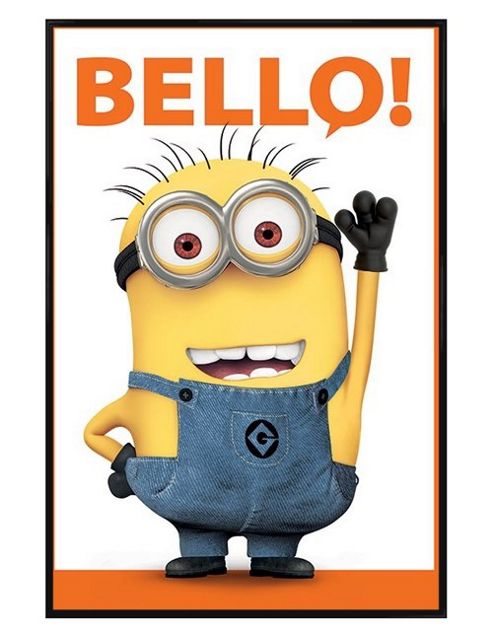 Image of Gloss Black Framed Despicable Me 2 Minion Bello Poster