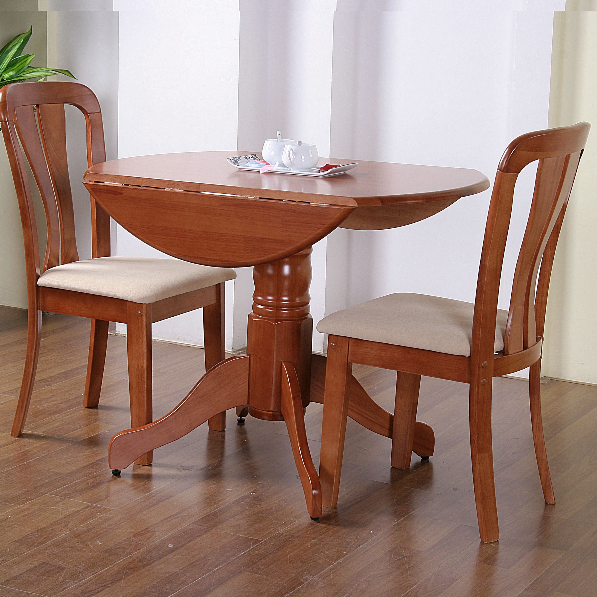 G&P Furniture Windsor House 3-Piece Bristol Round Drop Leaf Dining Set - Cherry at Tesco Direct