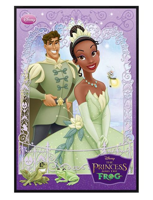 Image of Walt Disney The Princess And The Frog Gloss Black Framed Princess Tiana And Prince Naveen Poster
