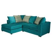Toronto Fabric Corner Sofa Teal left hand facing