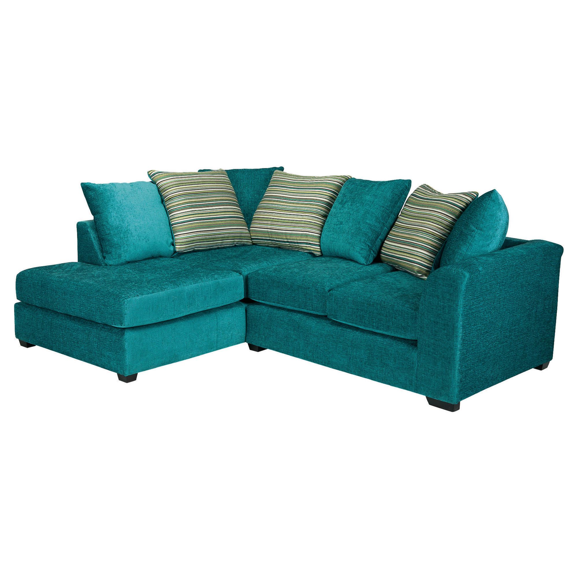 Toronto Fabric Corner Sofa Teal left hand facing at Tescos Direct