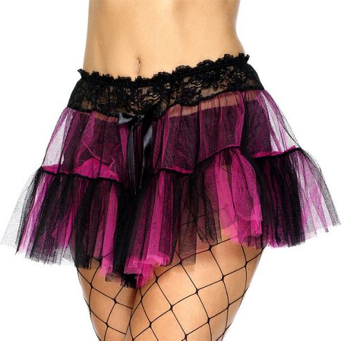 Image of Black And Pink Tu-tu - Adult Costume Size: 10-14