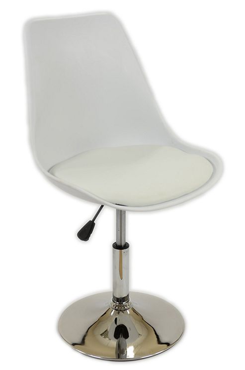 Image of Tulip Dining White Seat White Cushion