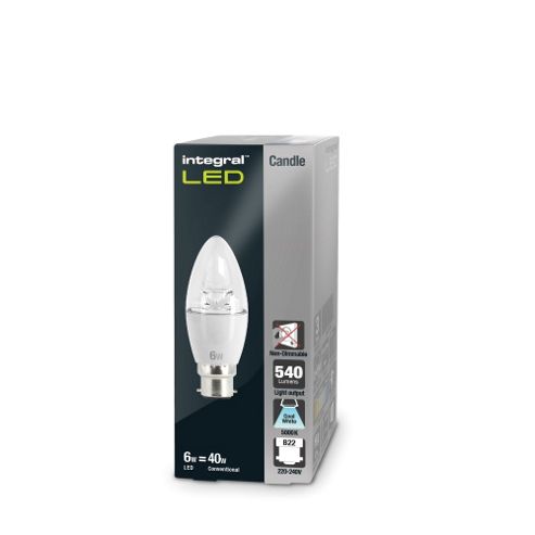 Image of Pack Of Ten Integral B22 6w Daylight White Candles