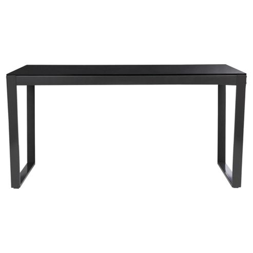Image of Lantau Dining Table 150cm Metal & Glass Black