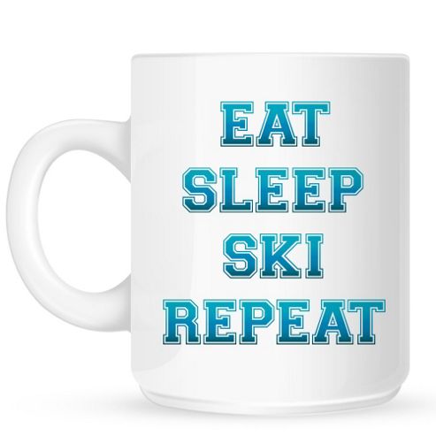 Image of Eat Sleep Ski Repeat 10oz Ceramic Mug
