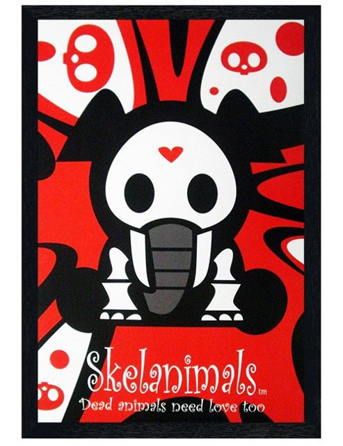 Image of Skelanimals Black Wooden Framed Elephant Poster
