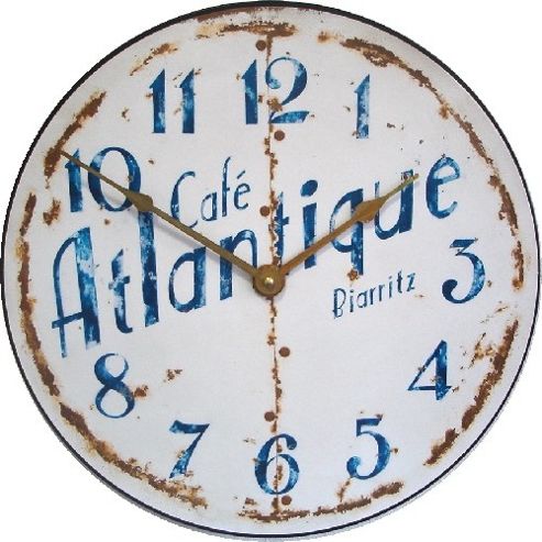 Image of Roger Lascelles Clocks French Cafe Atlantique Wall Clock