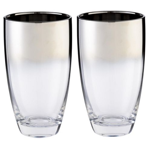 Image of Tesco Grand Hotel Hi Ball Metallic Glasses, 2 Pack