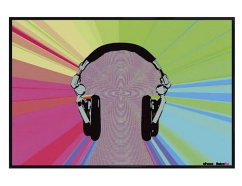 Image of Steez Headphones Gloss Black Framed Feel The Beat Poster