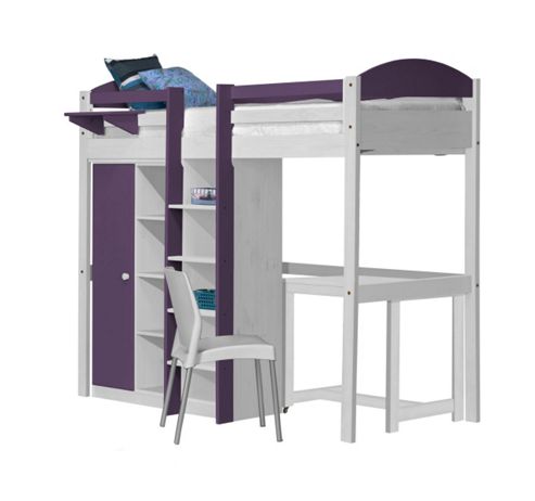 Image of Maximus High Sleeper Set 2 Central Ladder White With Lilac Details