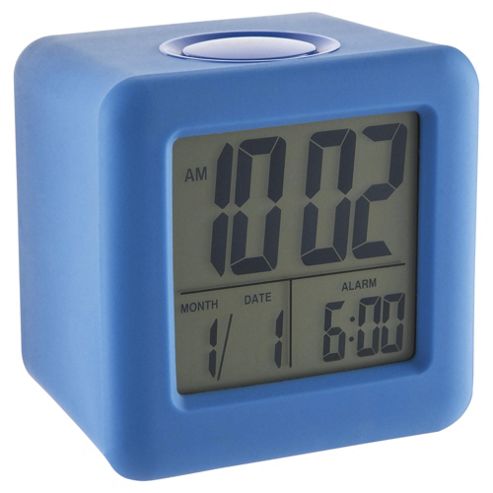 Image of Acctim Vanos Blue Rubber Cube Alarm Clock