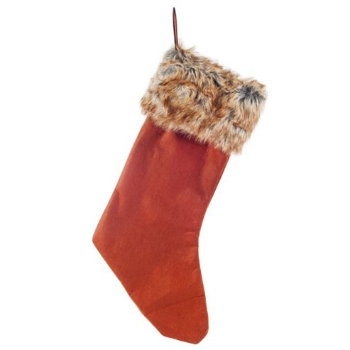 Image of Felt & Faux Fur Christmas Stocking