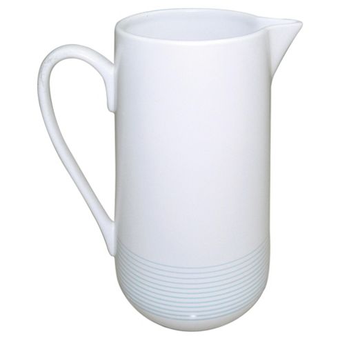 Image of Tesco Superwhite Porcelain Jug White/blue Stripe