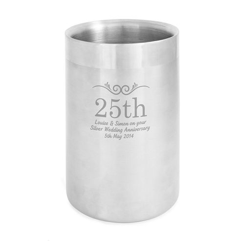 Image of Personalised Number Stainless Steel Wine Cooler