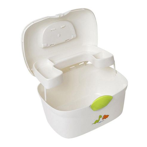 Image of Safetots Dinosaur Ergonomic Baby Box White With Lime Trim
