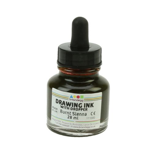 Image of Drawing Ink Burnt Sienna 28 Ml Dropper Top