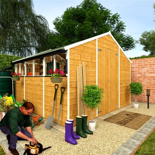  Double Door Apex Garden Shed from our Wooden Sheds range - Tesco