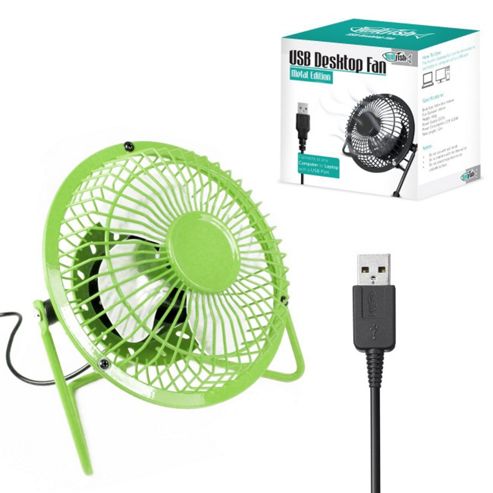 Image of Twitfish Metal Usb Desk Fan 4" - Green