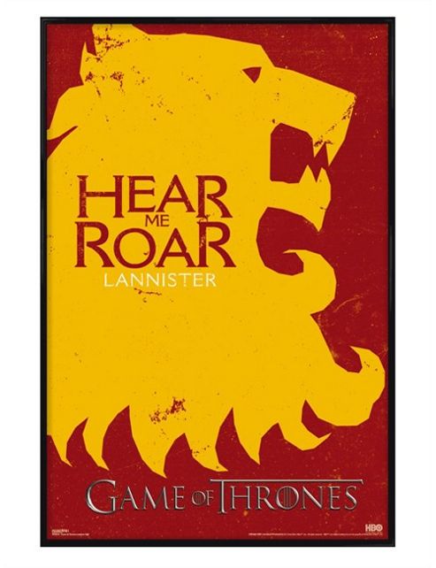 Image of Game Of Thrones Gloss Black Framed Lannister Si Got Poster