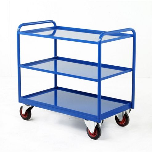 Image of Industrial Two Tray Trolley With Steel Panel Trays