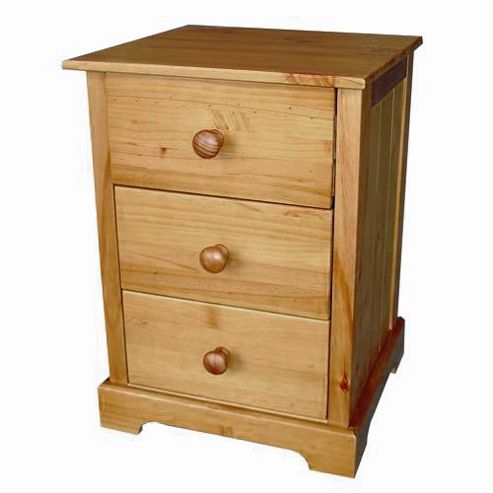 Image of Home Zone Bedroom Atlantic 3 Drawer Bedside Table