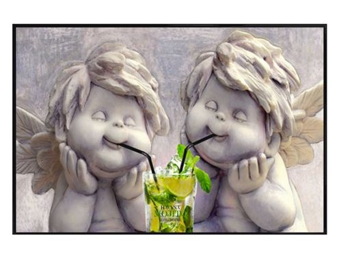 Image of Gloss Black Framed Angelic Mojito Drinkers Poster
