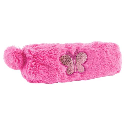 Image of Tesco Plush Pencil Case With Butterfly Applique