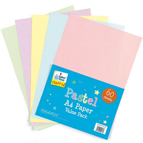 Image of Pastel Coloured Paper (80gsm) Value Pack (pack Of 60)