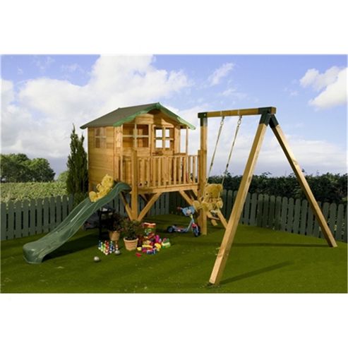 Image of Tower Playhouse, Slide And Swing 5ft X 7ft