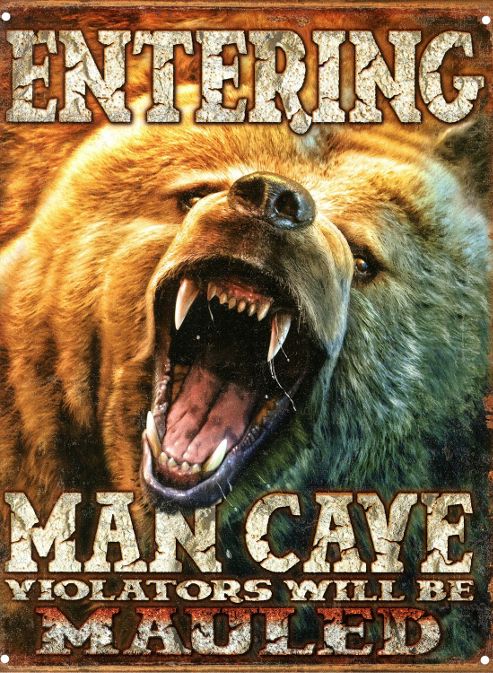 Image of Entering Man Cave Tin Sign