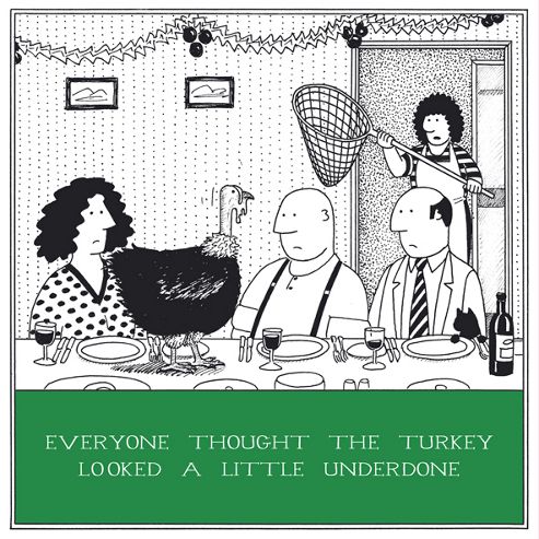 Image of Holy Mackerel Greeting Card - Christmas Card - Underdone Turkey Xmas Lunch