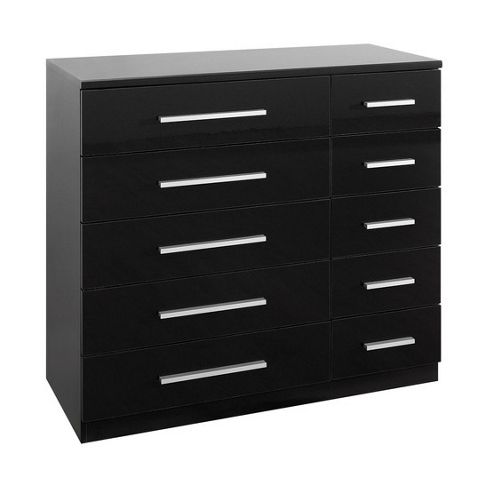 Image of Urbane Designs He007 Ohio 10 Drawer Chest - Black High Gloss