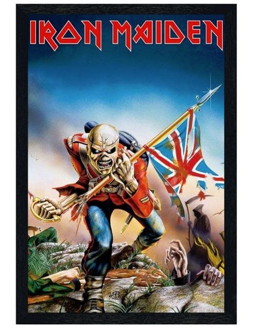 Image of Black Wooden Framed Iron Maiden Trooper Poster