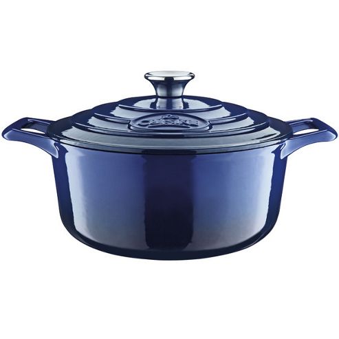 Image of La Cuisine Cookware Round Casserole In Blue - 26cm