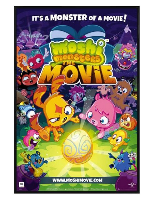 Image of Gloss Black Framed Moshi Monsters It's A Monster Of A Movie Poster