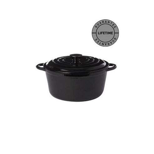 Image of Linea Black 25.5cm Round Casserole Pot In Black