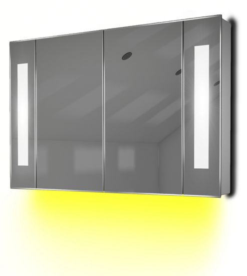 Image of Ambient Bathroom Mirror Cabinet With Sensor & Internal Shaver Socket K119y