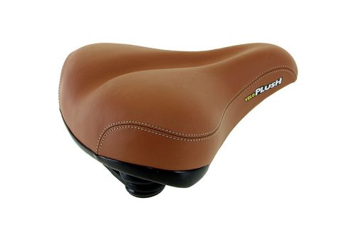 Image of Velo Brown Leather Elastomer Comfort Saddle
