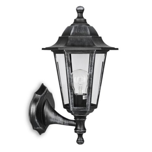Image of Ip44 Outdoor Up & Down Wall Light In Brushed Silver And Black