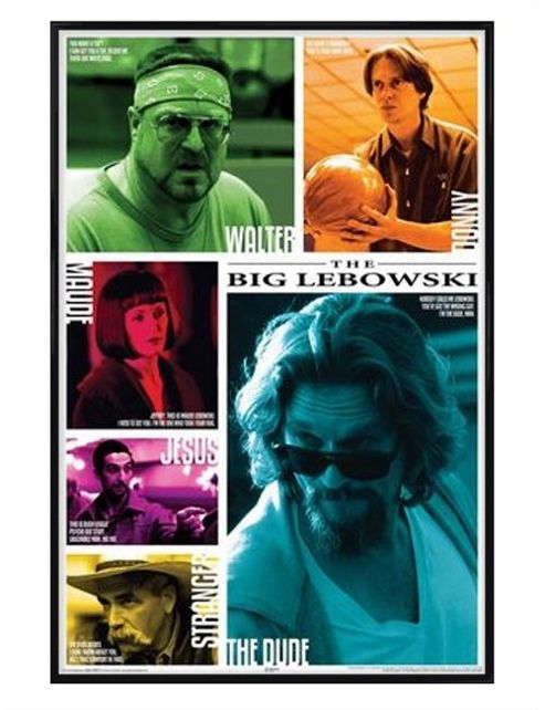 Image of The Big Lebowski Gloss Black Framed Memorable Quotes Poster