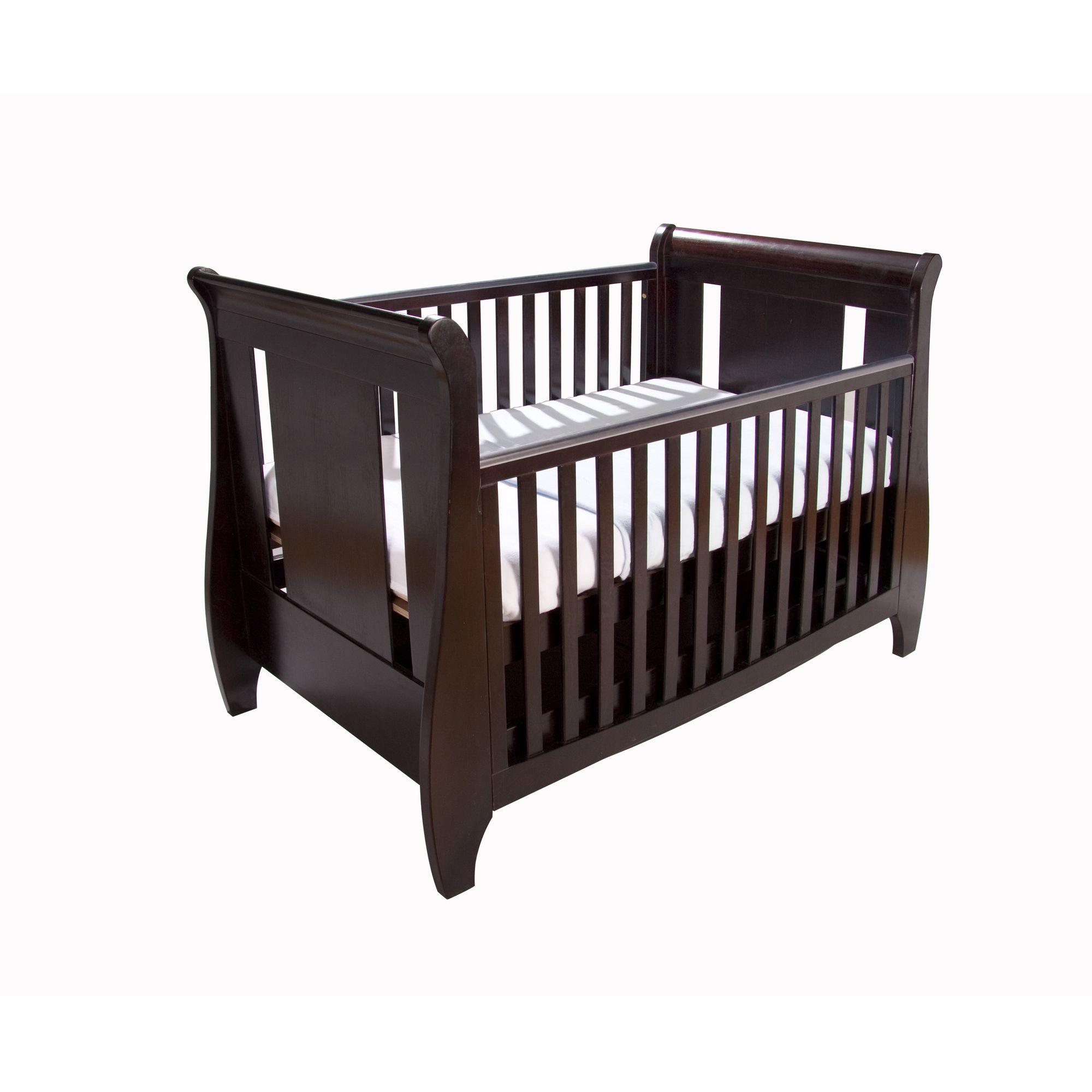 Tutti Bambini Lucas Sleigh Dropside Cot Bed with Drawer in Espresso at Tesco Direct