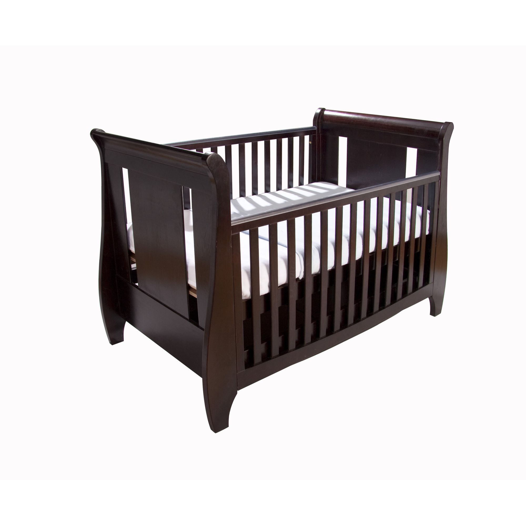 Tutti Bambini Lucas Sleigh Dropside Cot Bed with Drawer in Espresso at Tescos Direct