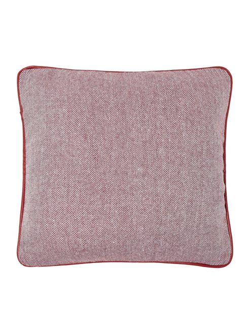 Image of Linea Herringbone Cushion, Red